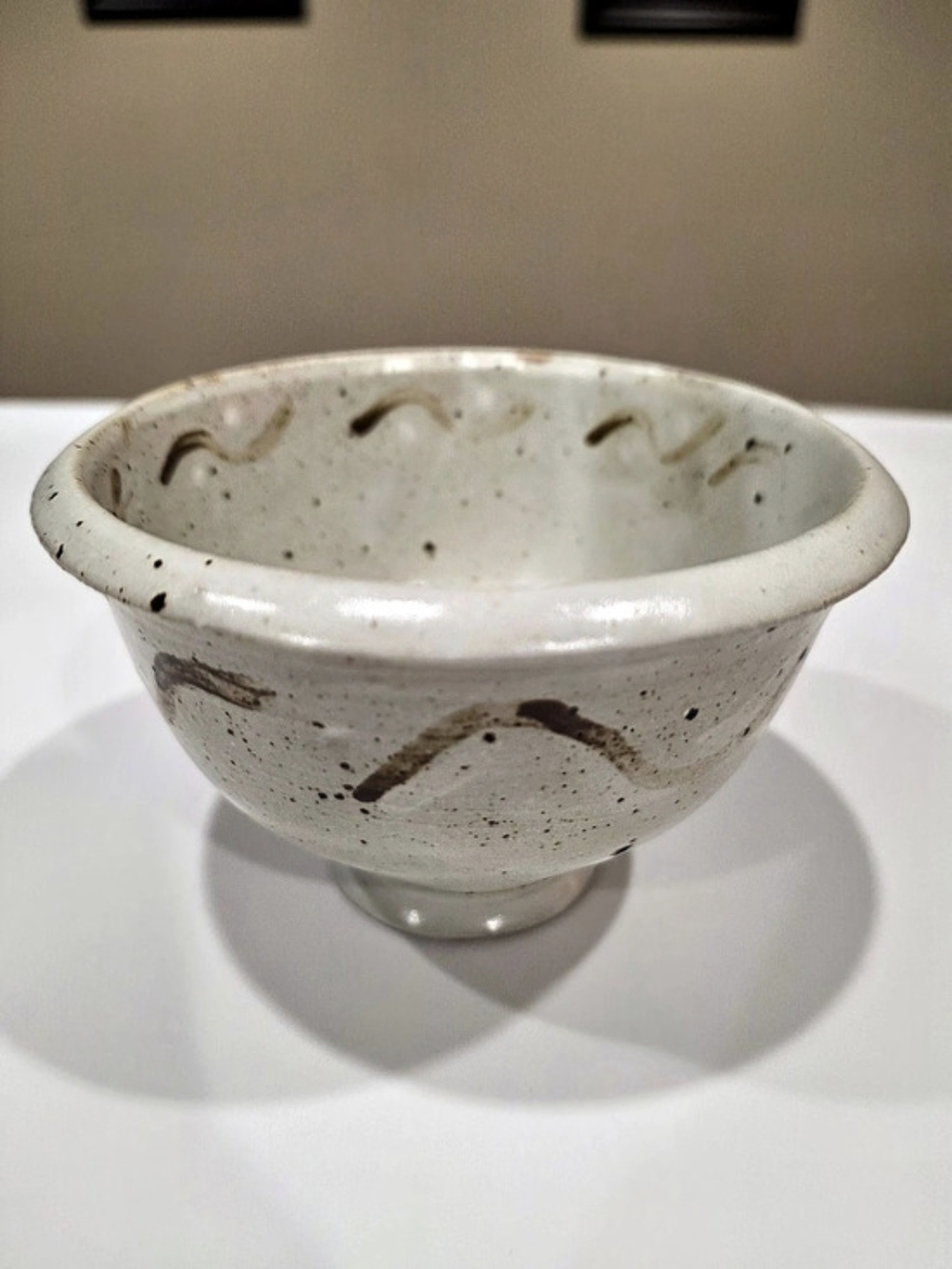 Handcrafted Ceramic Bowl in Cream & Brown